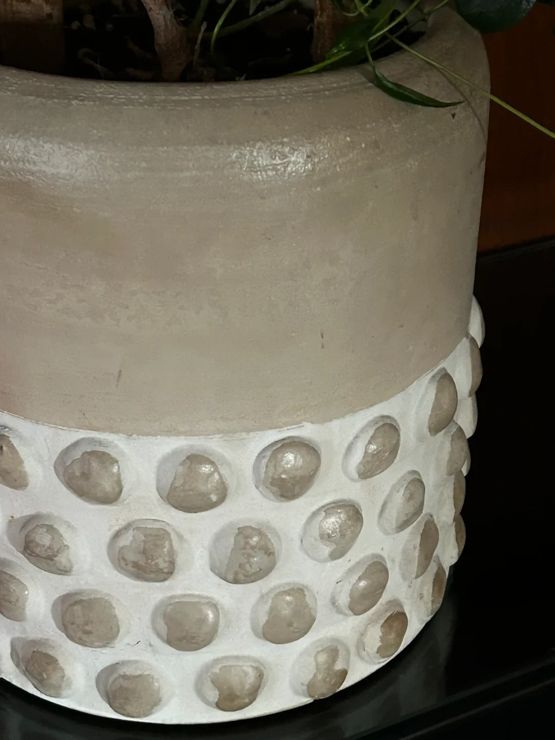 $20 MCM Brutalist big planter plant pot 13 in x 10 in concrete image indicator(2)