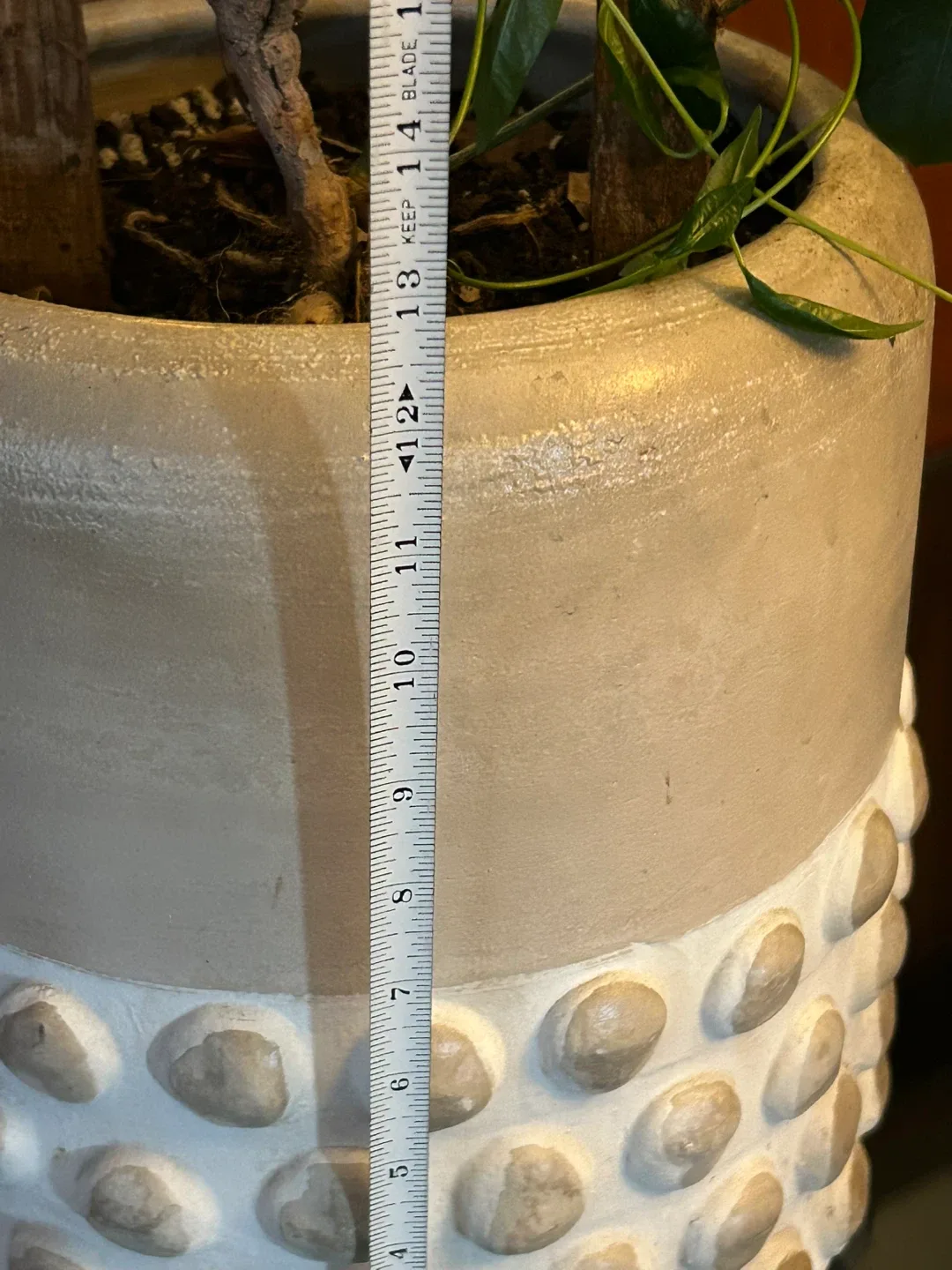 $20 MCM Brutalist big planter plant pot 13 in x 10 in concrete image indicator(3)