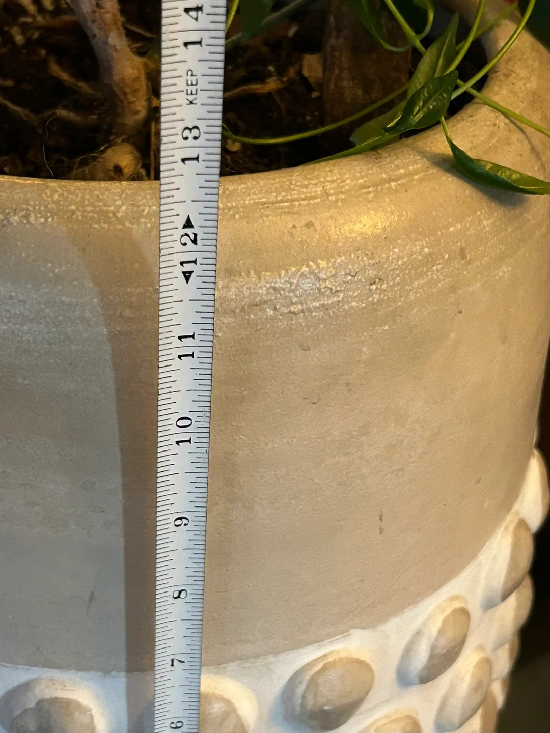 $20 MCM Brutalist big planter plant pot 13 in x 10 in concrete image indicator(5)