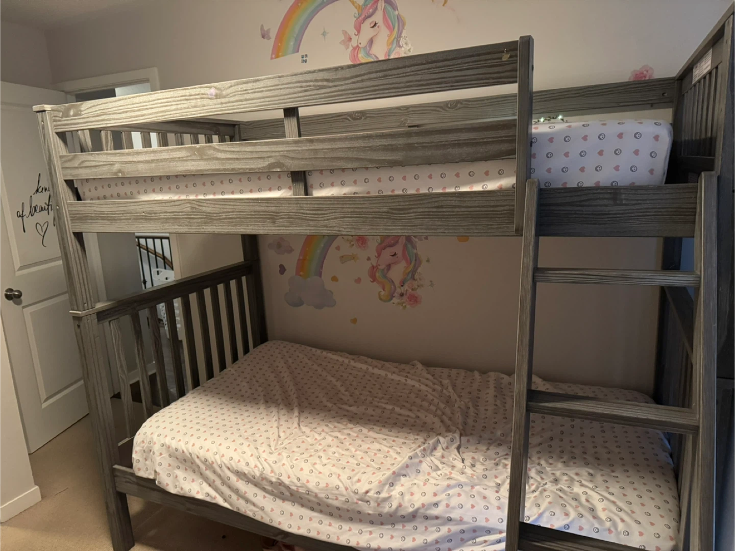 Louise Twin Bunk Bed - Grey - with 2 mattresses - photo 2