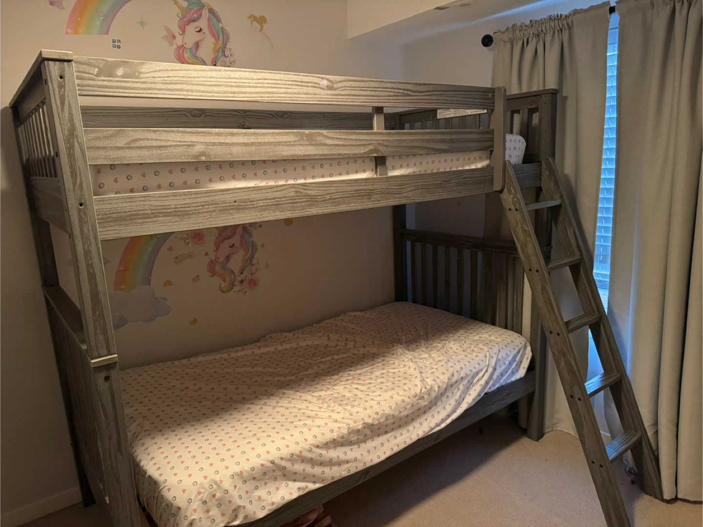 Louise Twin Bunk Bed - Grey - with 2 mattresses - photo 3