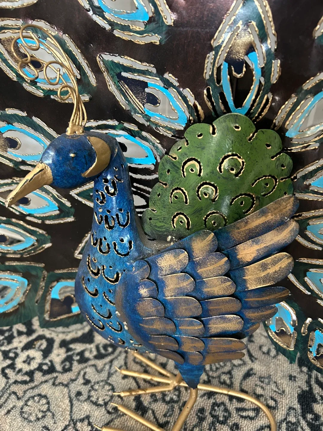 Elegant Peacock FirePlace Screen image indicator(2)