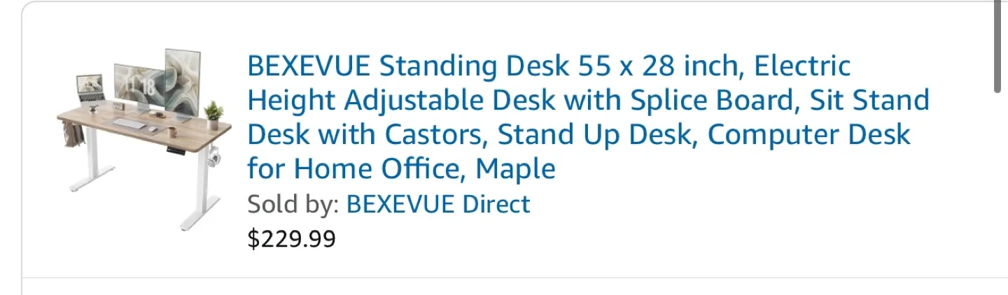 BEXEVUE Standing Desk 55 x 28 inch Maple image indicator(5)