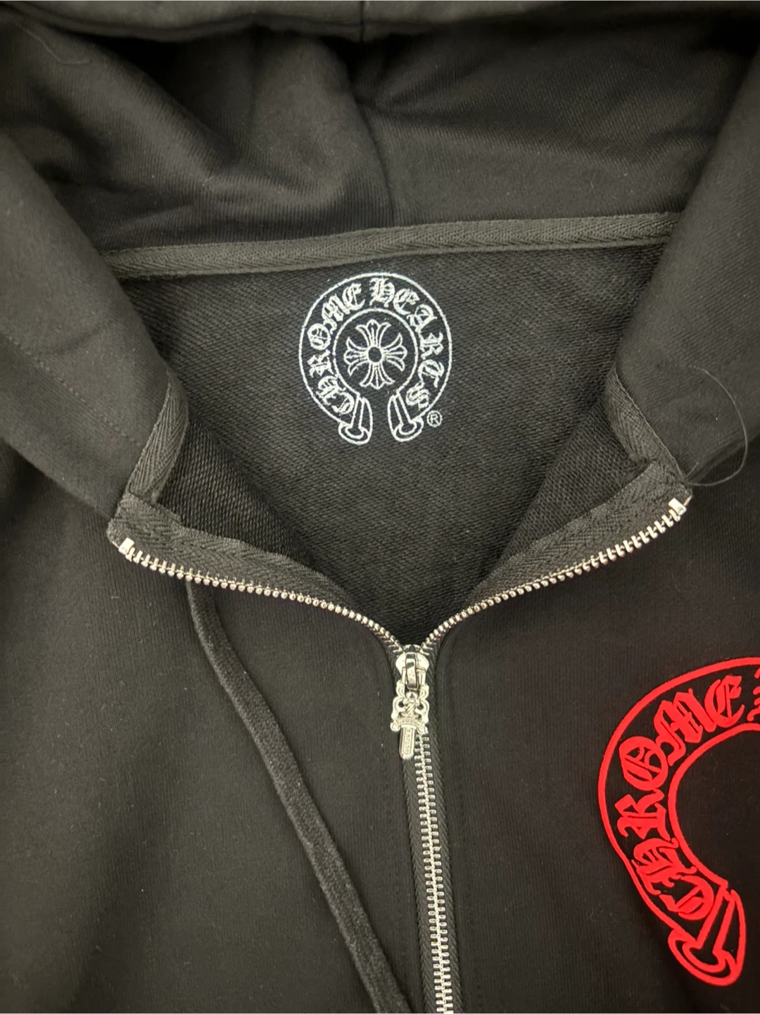 Chrome Hearts Black Zip-Up Hoodie - Size S - photo 2