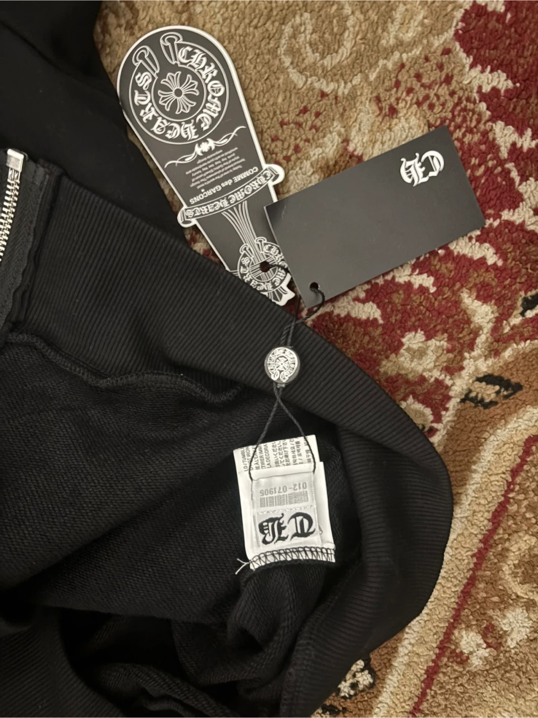 Chrome Hearts Black Zip-Up Hoodie - Size S - photo 3