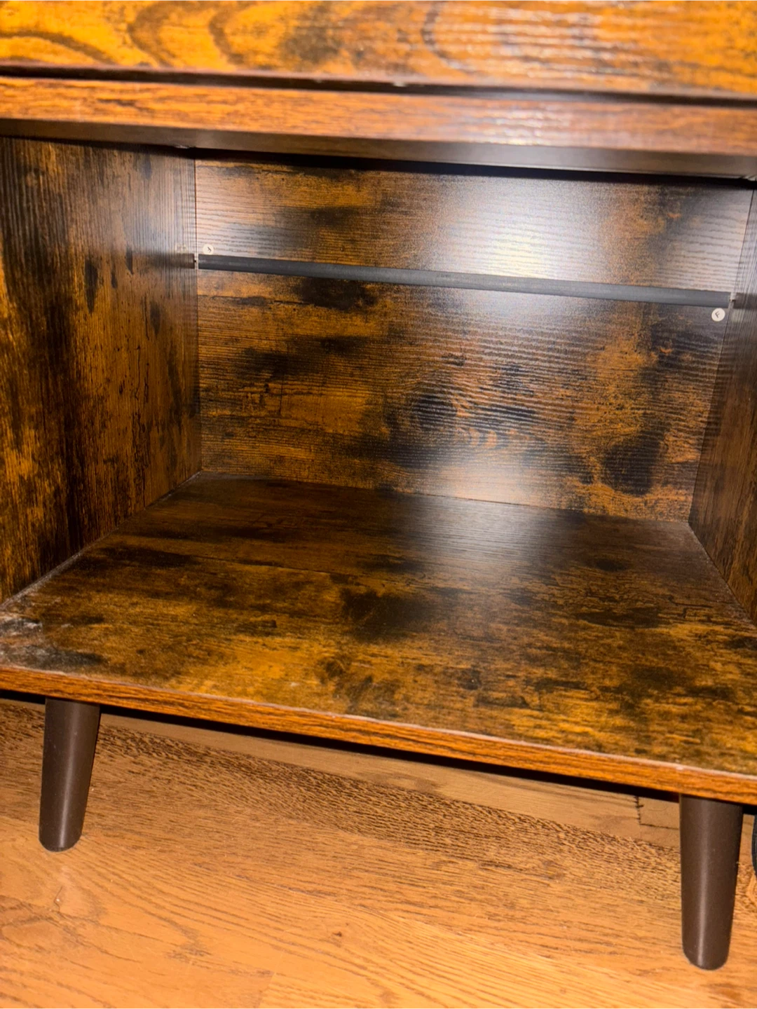 Brown Wood Nightstand with Drawer - photo 5