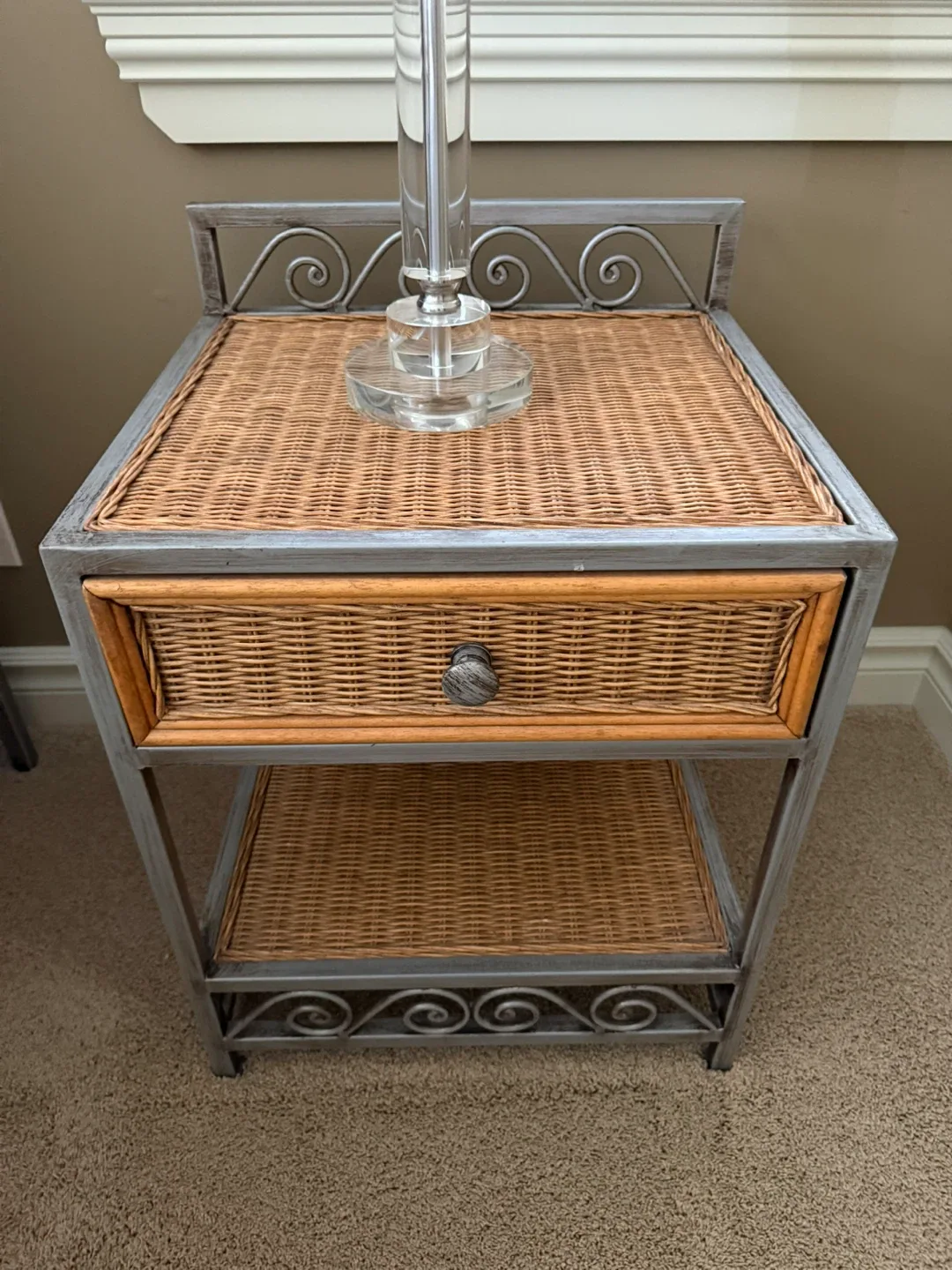 Wicker & Metal Side Table thumbnail