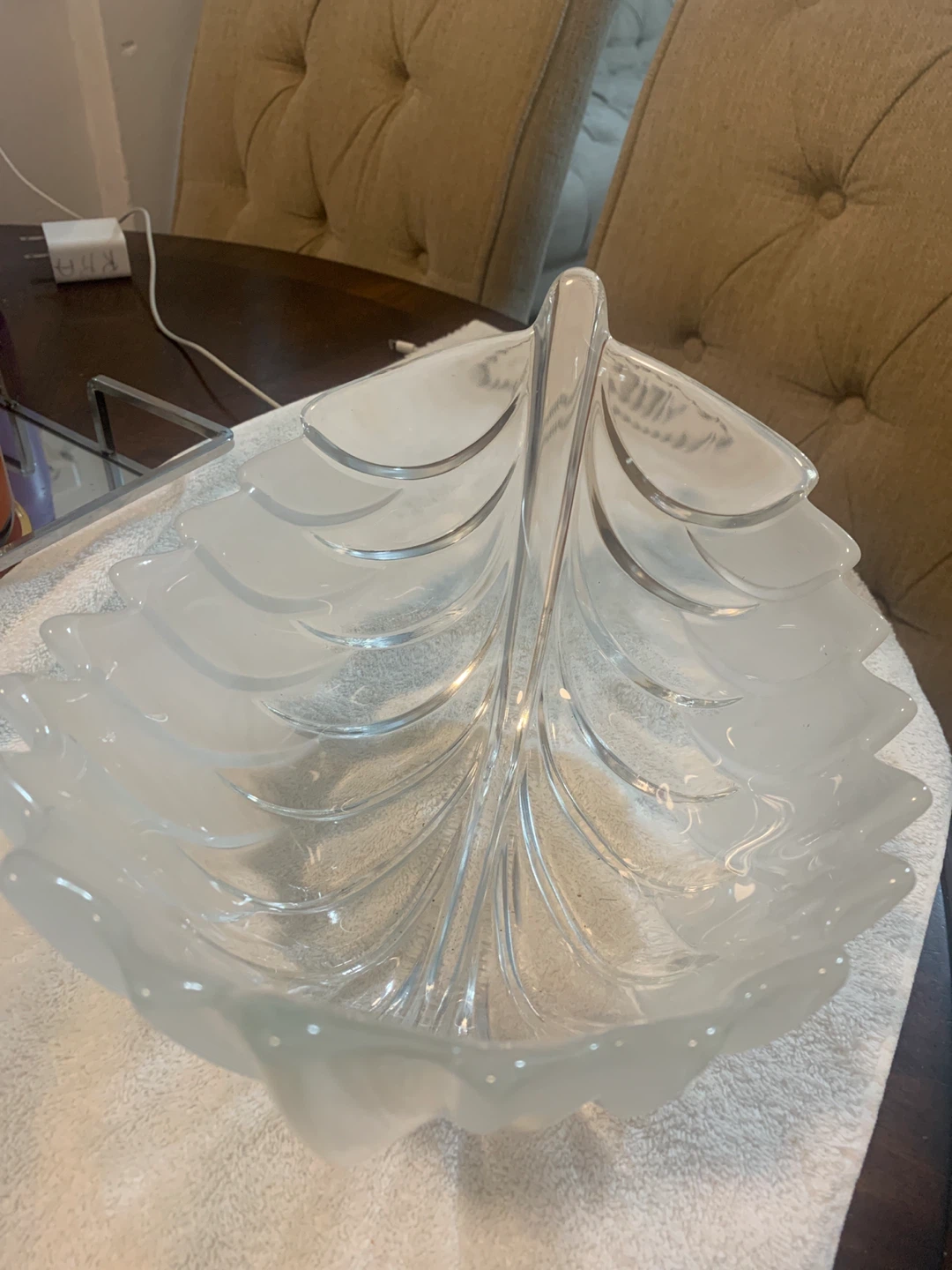 Glass Leaf Shaped Bowl