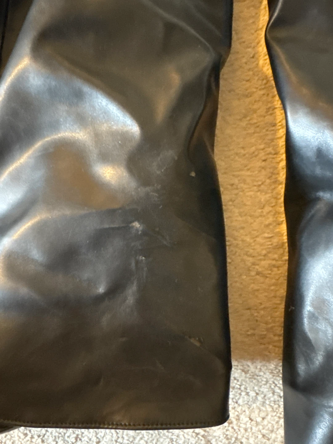 Black Leather Thigh High Boots - Size 8 - photo 3