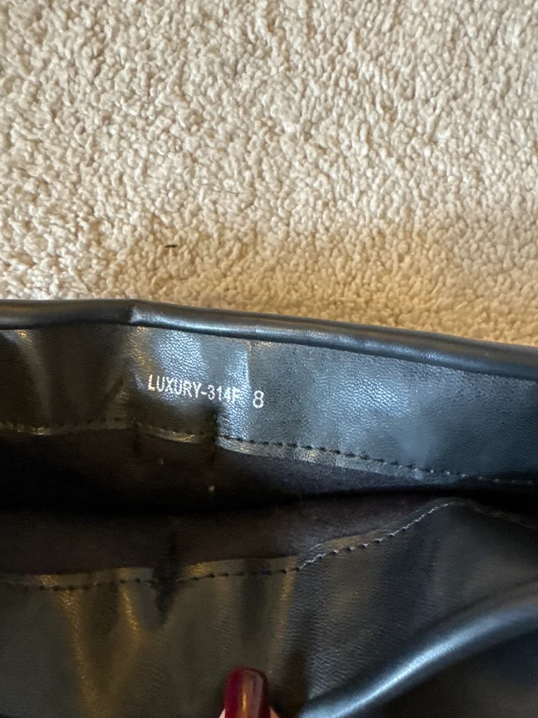 Black Leather Thigh High Boots - Size 8 image indicator(2)