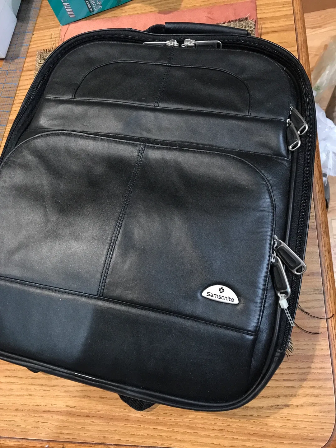 Samsonite Black Leather Backpack