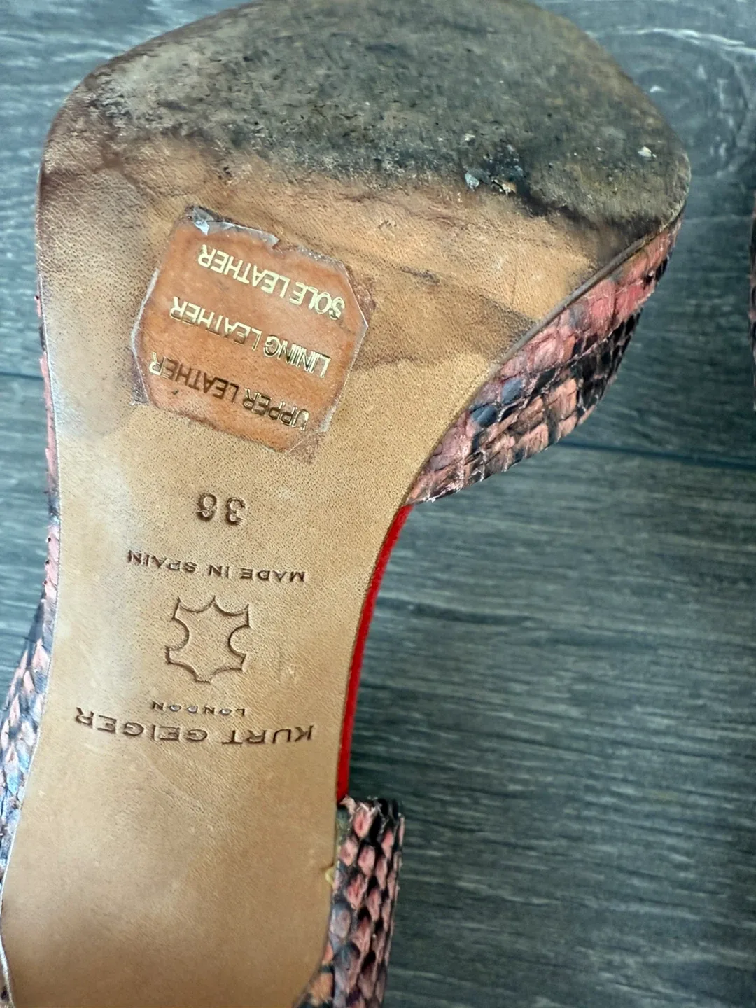 Kurt Geiger London Snakeskin Heels size 36 image indicator(8)