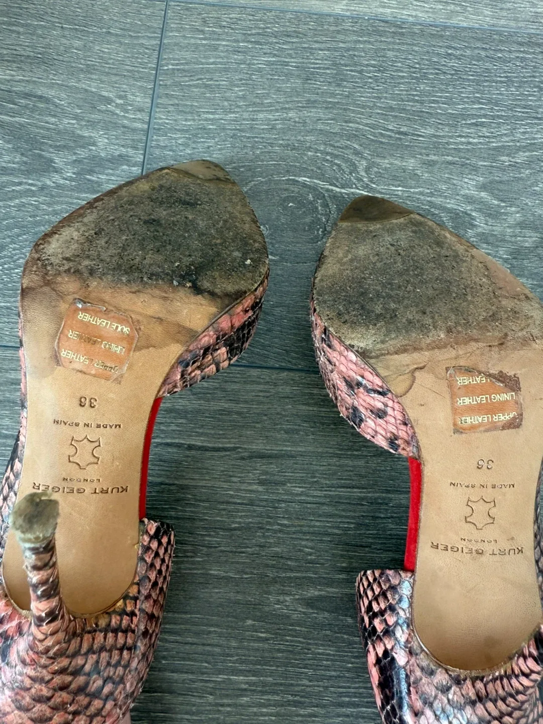 Kurt Geiger London Snakeskin Heels size 36 image indicator(7)