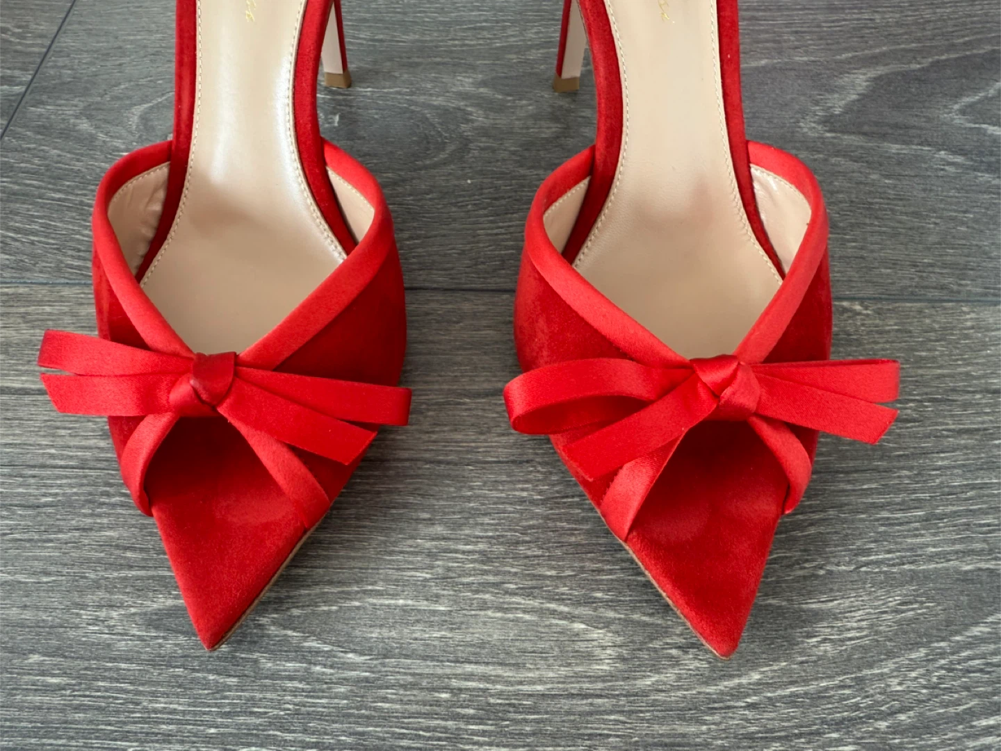 🆕 Gianvito Rossi Red Bow Heels - Size 36.5 - photo 2