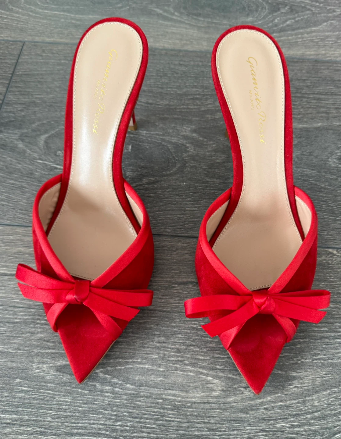 🆕 Gianvito Rossi Red Bow Heels - Size 36.5 - photo 5