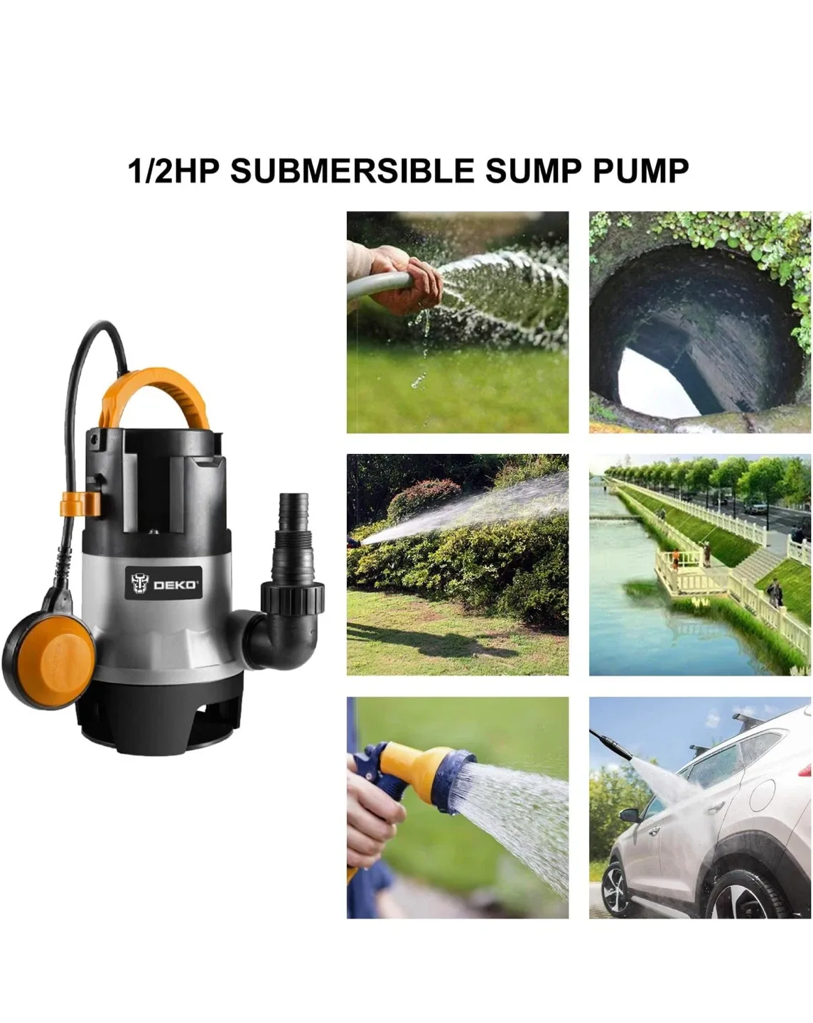 DEKO 1/2HP 400W Sump Pump - Like New! image indicator(9)