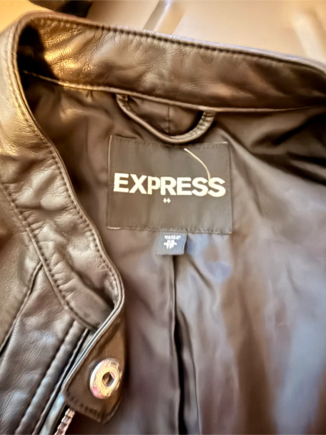 Express Black Faux Leather Jacket - Size XS - photo 3