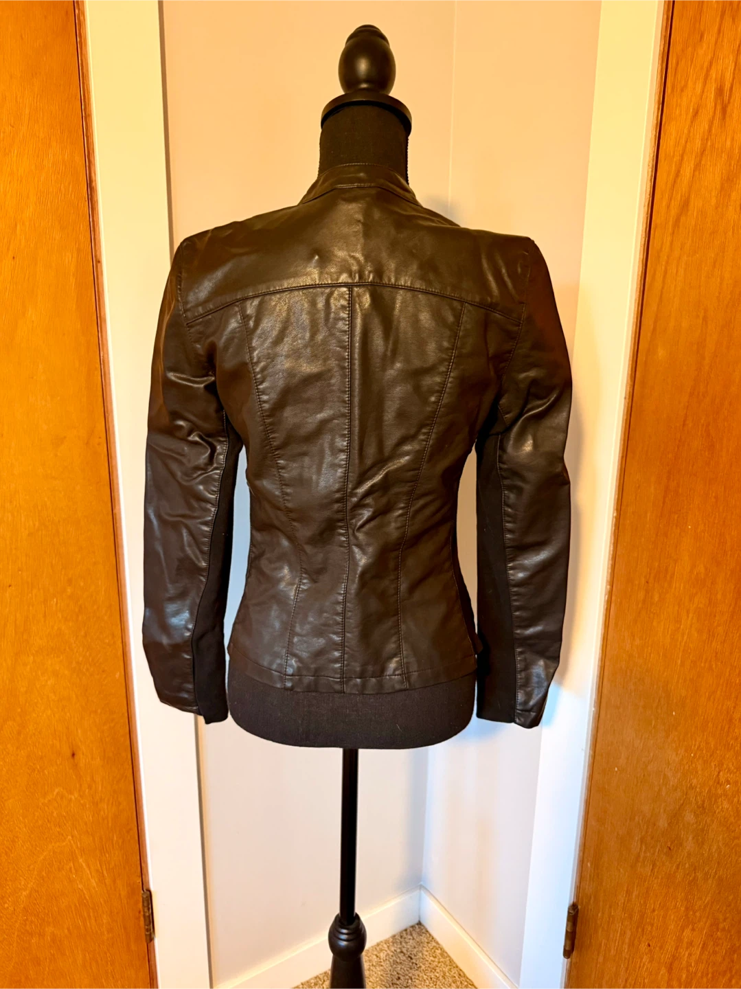 Express Black Faux Leather Jacket - Size XS - photo 2