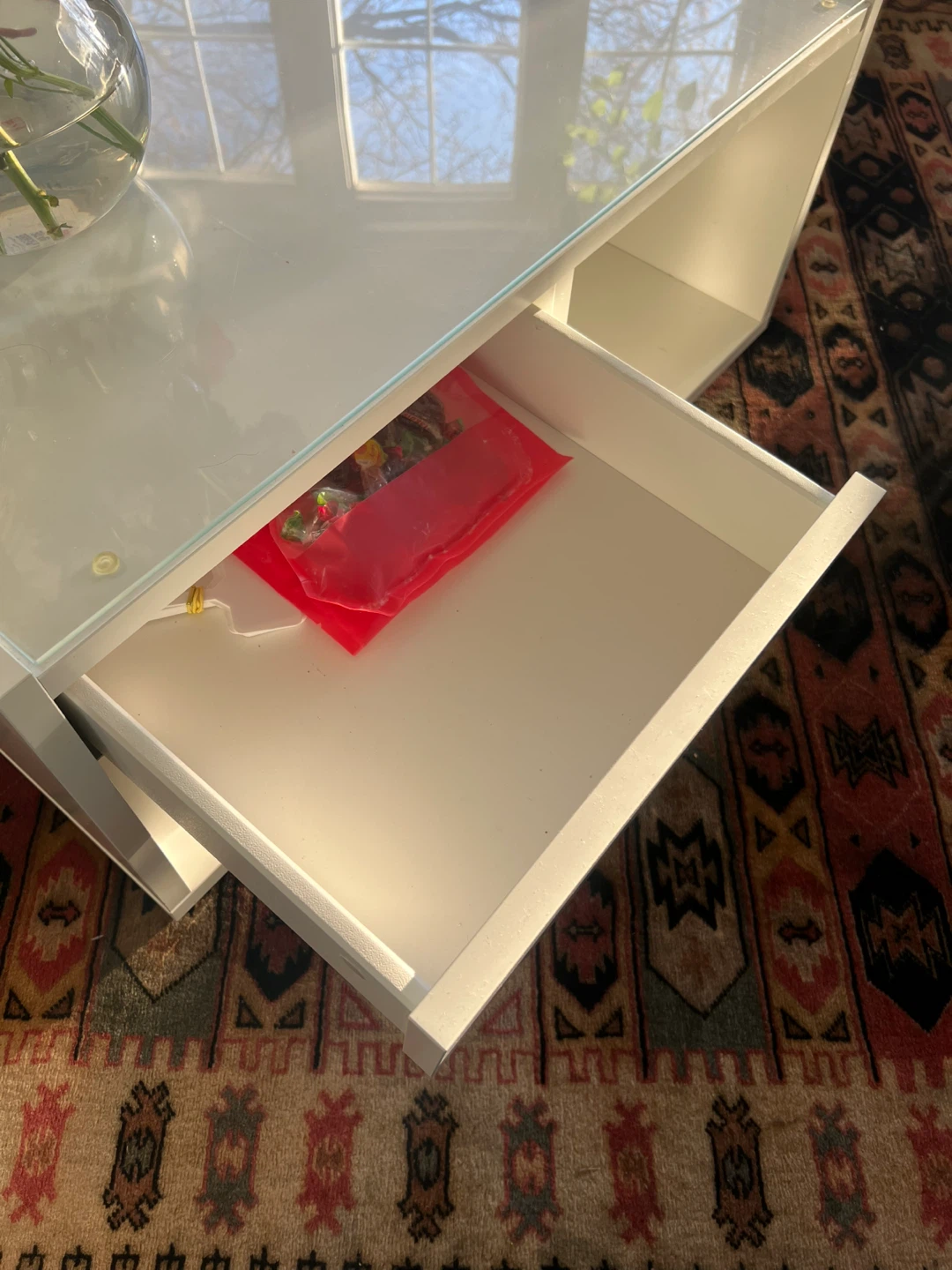 White Coffee Table with Glass Top - photo 5