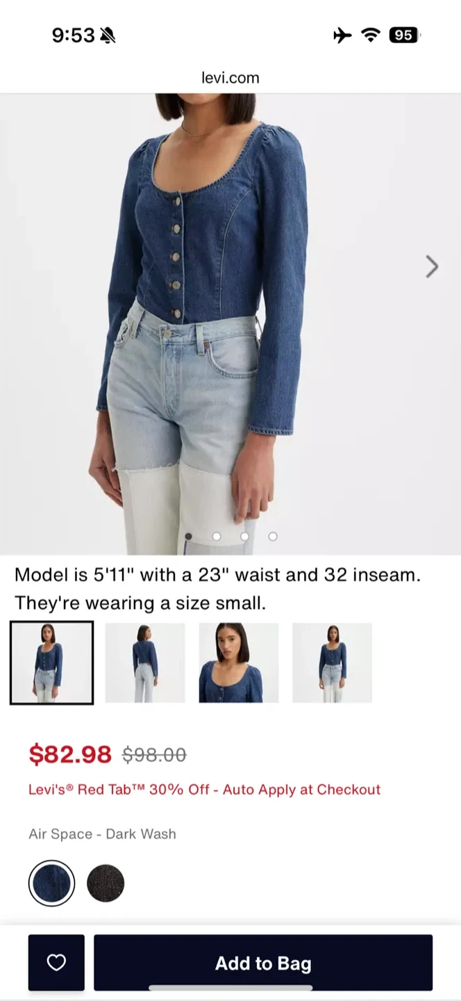 LEVIS Denim Top/ Size M/ Never Worn image indicator(3)