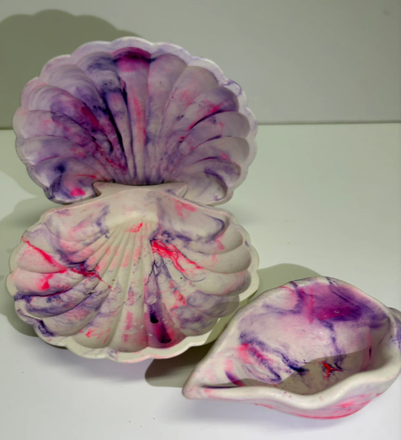 Pink and purple marble seashell trinket | jewelry holder - photo 5