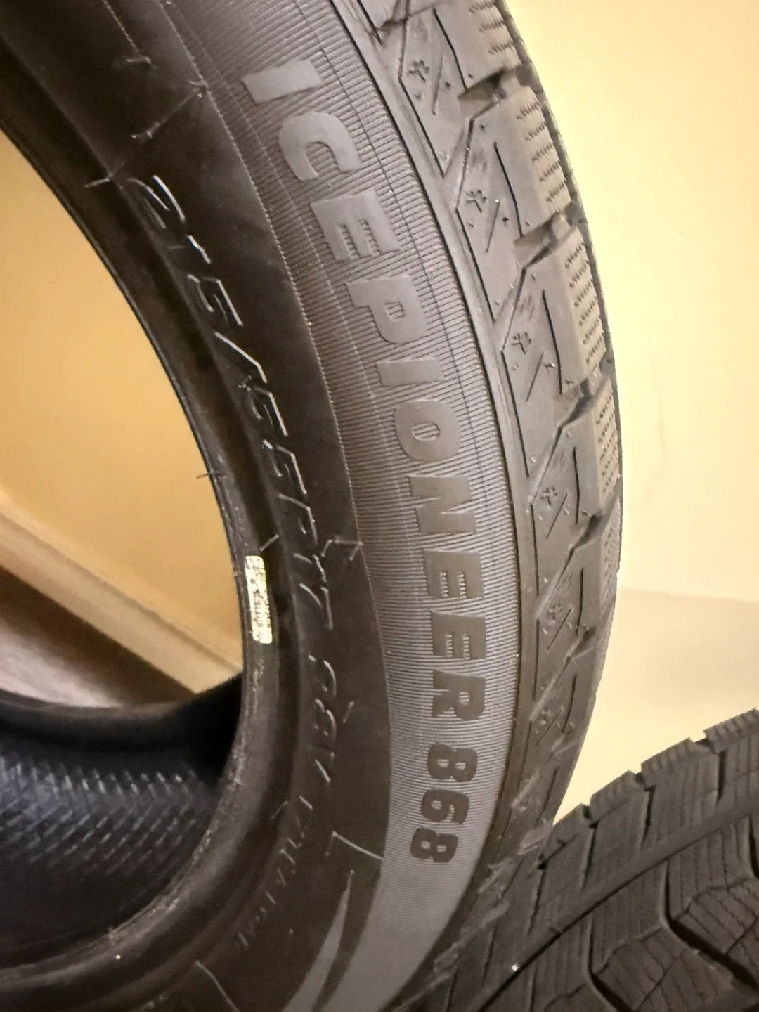 2 Ice Pioneer 868 tires, size 215/55R17. image indicator(9)