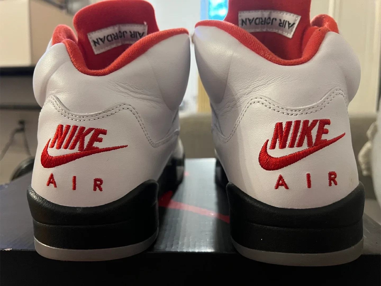 Air Jordan 5 Retro, True White/Fire Red-Black, Size 10.5 image indicator(4)