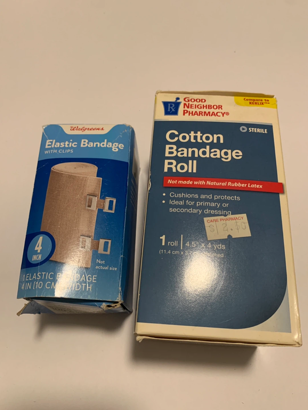 Walgreens 4-Inch Elastic Bandage & Good Neighbor Cotton Roll