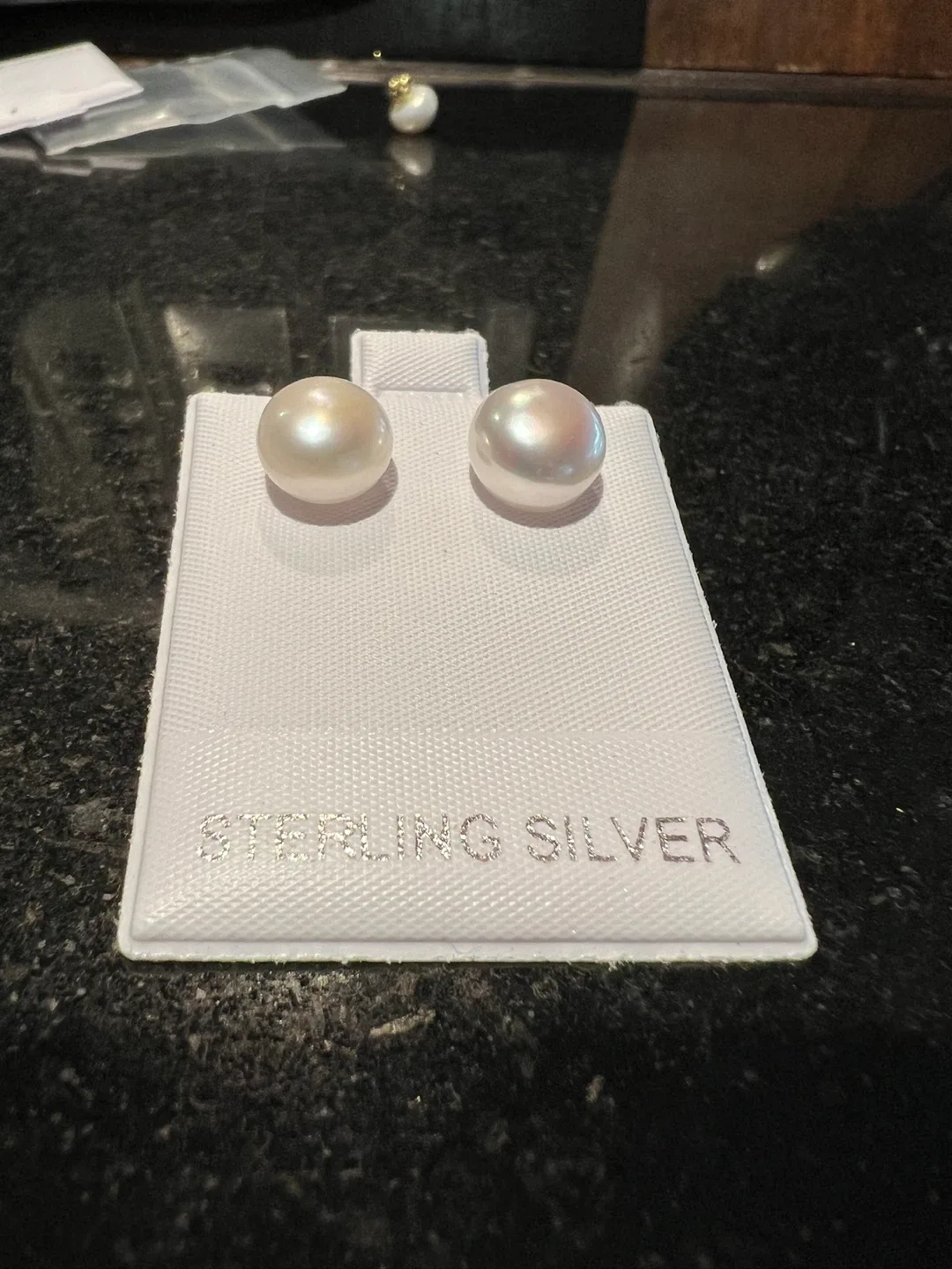 Pearl Sterling Silver Stud Earrings image indicator(2)