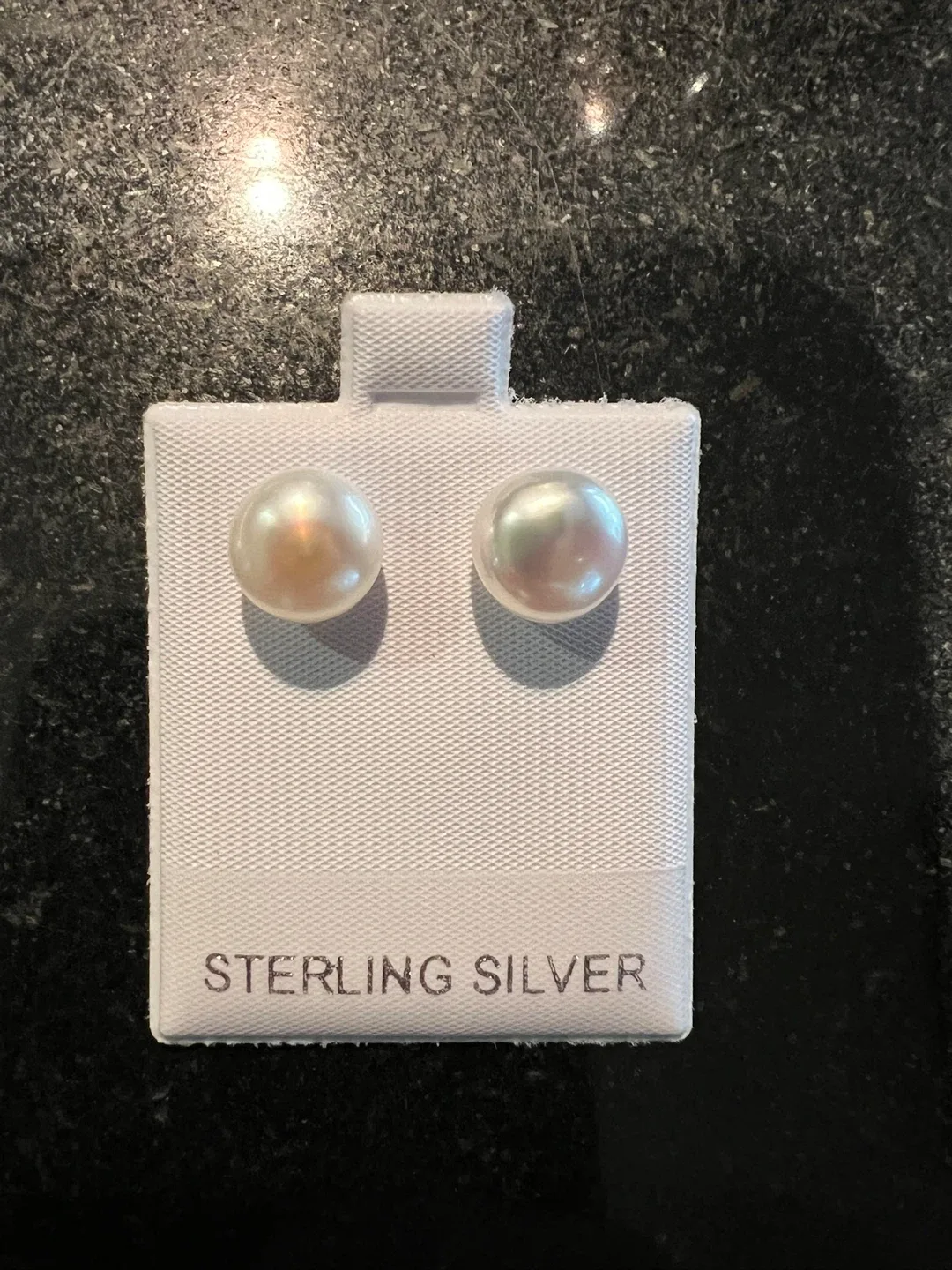 Pearl Sterling Silver Stud Earrings image indicator(3)