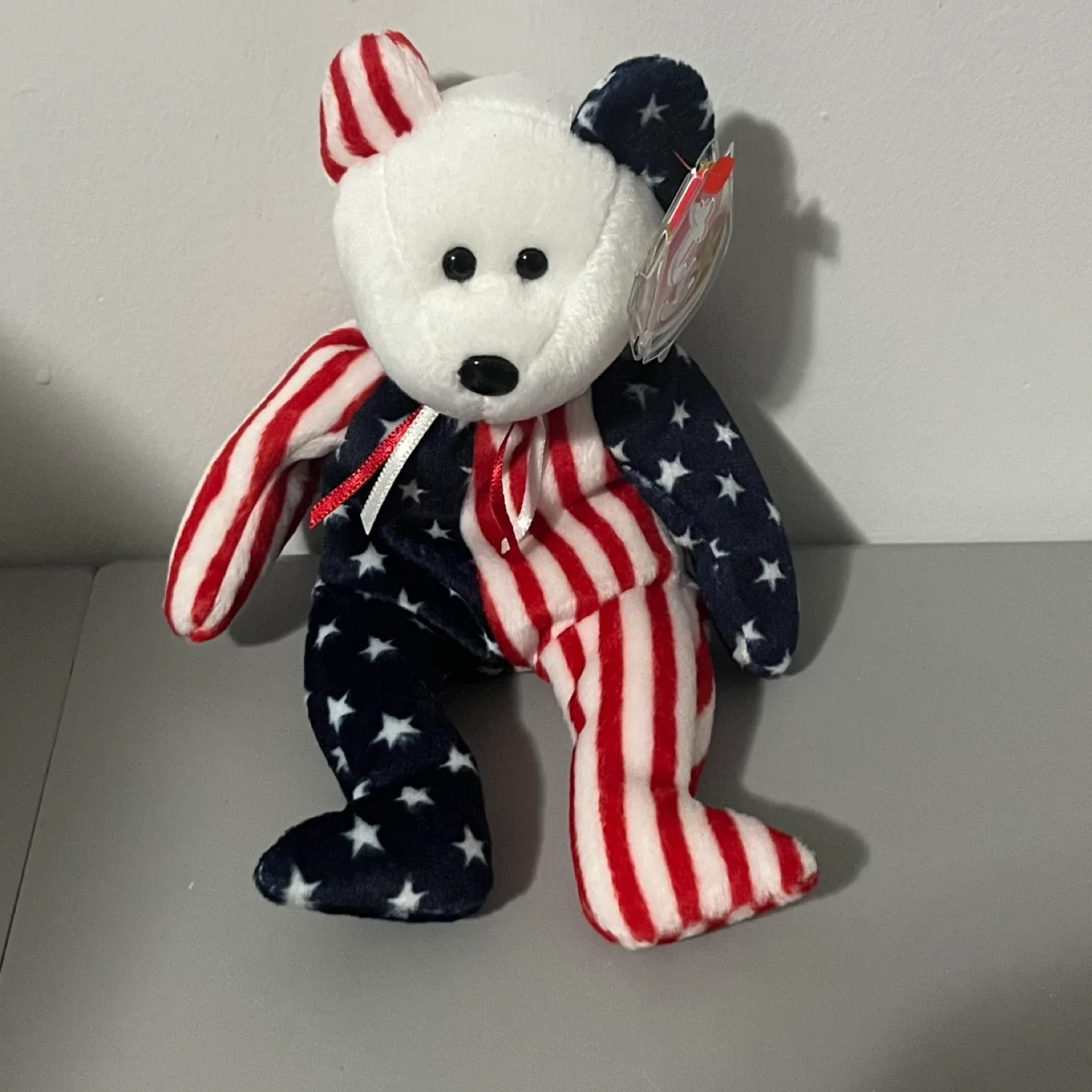 Ty Beanie Baby Spangle Bear White Head 1999