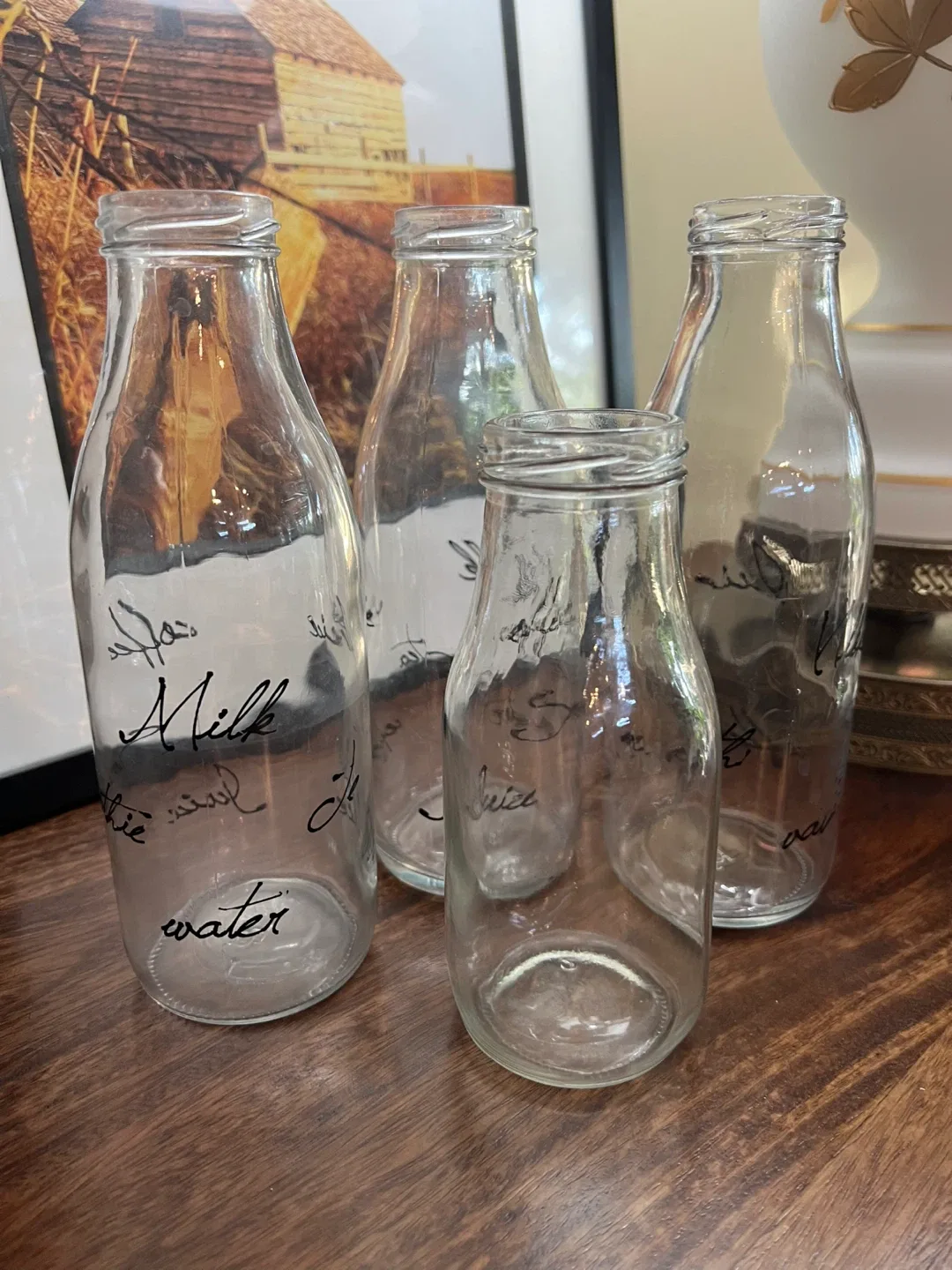 Set of 4 Decorative Glass Bottles image indicator(4)