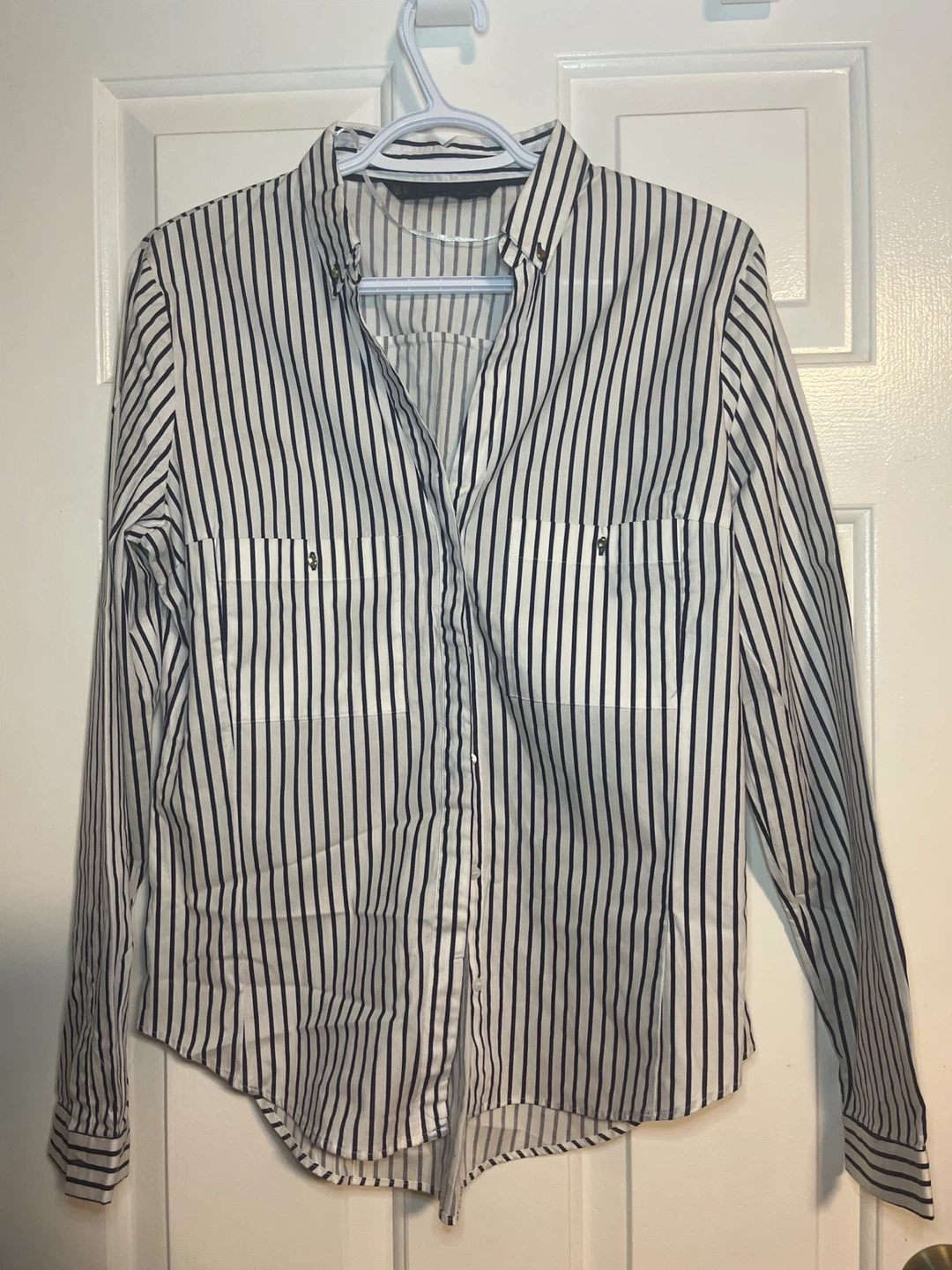 Zara Basic Striped Blouse - Size XL