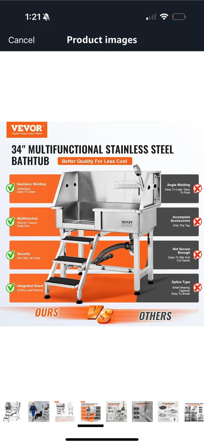 VEVOR 34" Pet Dog Bathing Station image indicator(3)