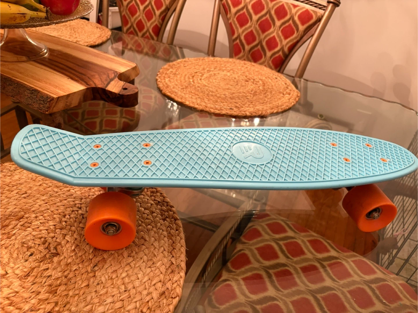 Penny Board Skateboard - Blue with Orange Wheels