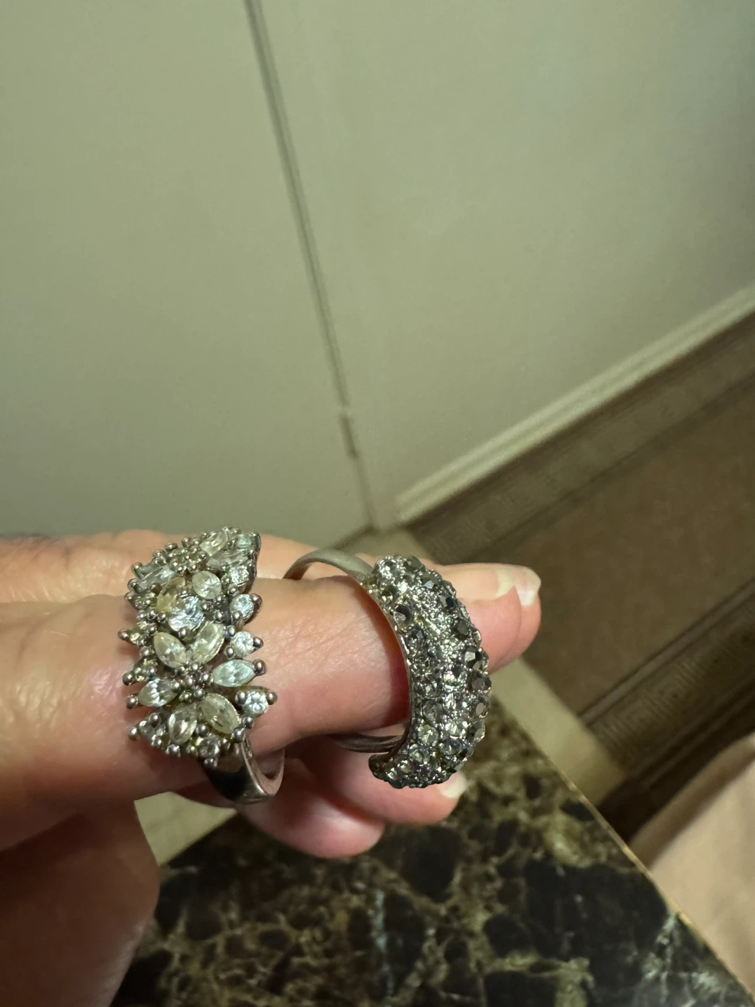 Rhinestone Rings - Set of Two size 9 asking 15 each - photo 2