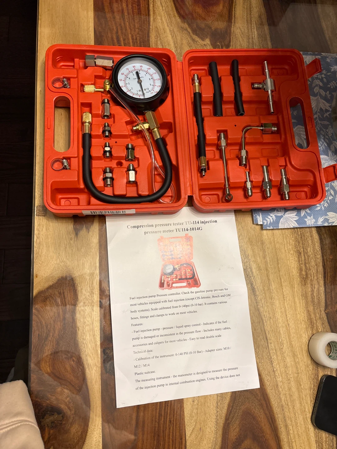 TU-114 Injection Pressure Tester Kit (NEW) - photo 2