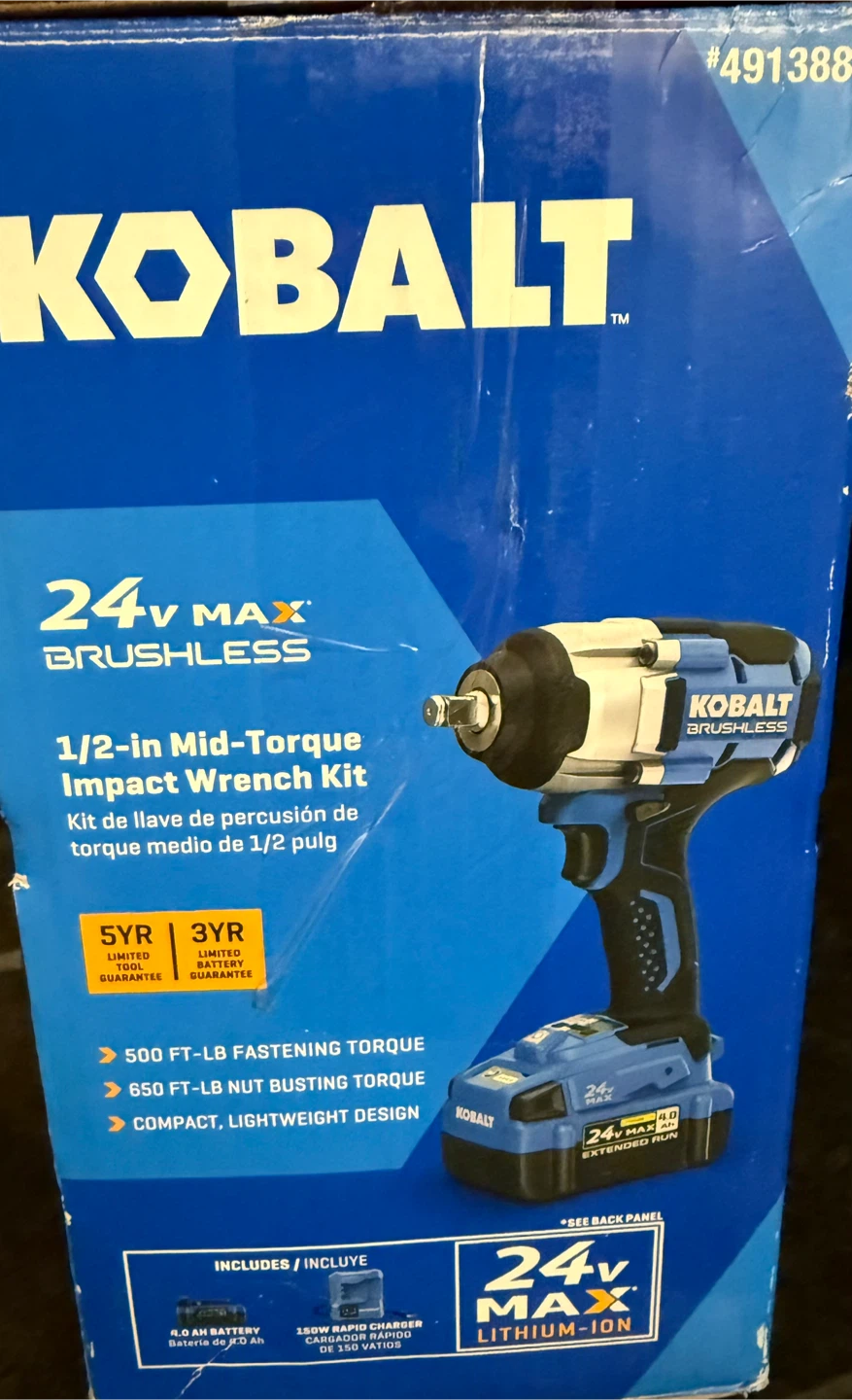 Kobalt 24v MAX 1/2-in Impact Wrench Kit - photo 3