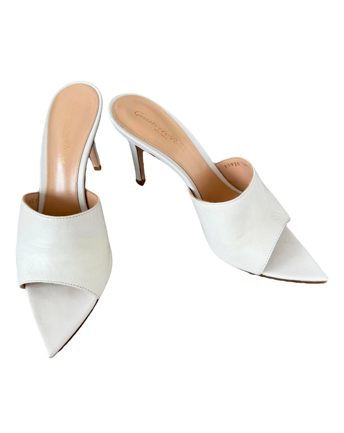 Gianvito Rossi White Leather Heels - Size 36.5