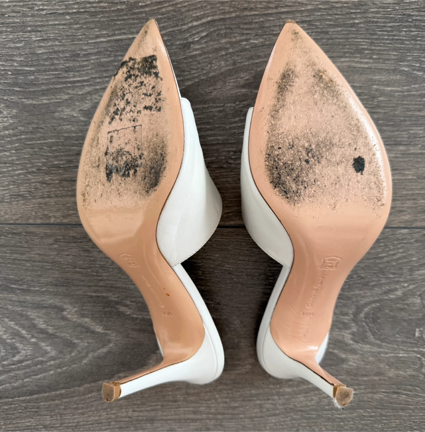 Gianvito Rossi White Leather Heels - Size 36.5 - photo 3