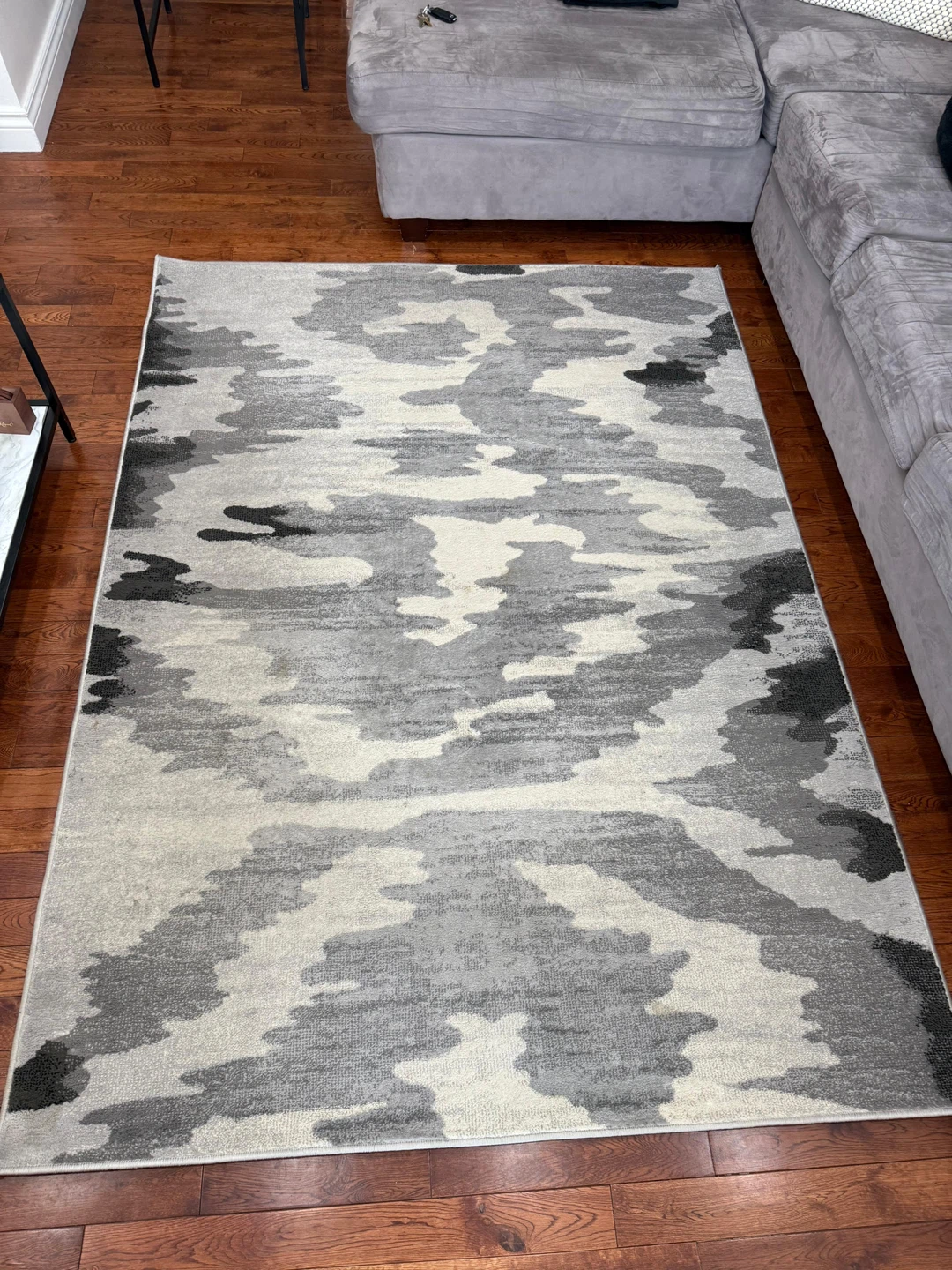 Camo Area Rug (white, black, grey)