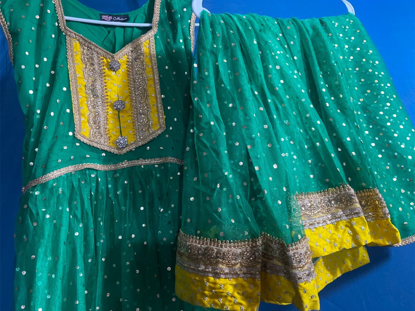 Zia Collections Green & Yellow Dress image indicator(3)