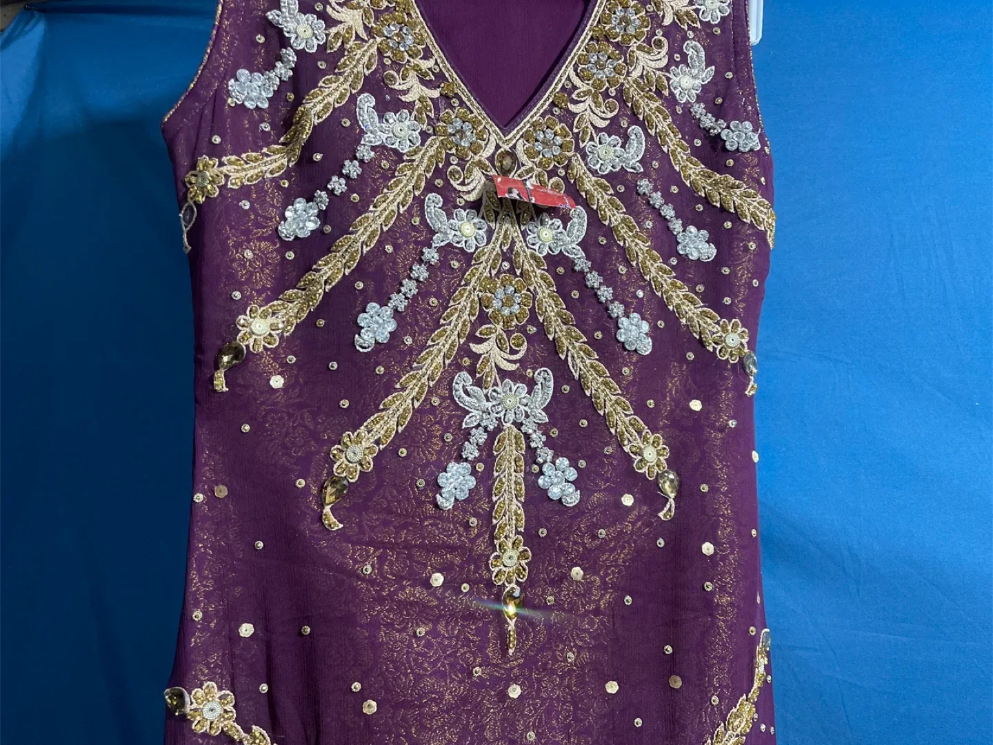 Purple & Gold Embroidered Dress image indicator(3)