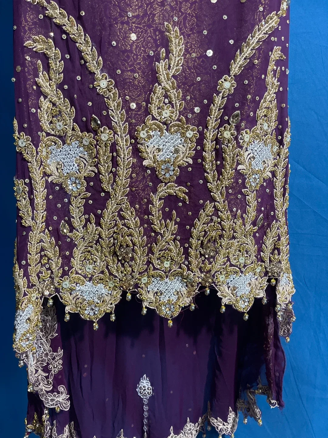 Purple & Gold Embroidered Dress image indicator(4)
