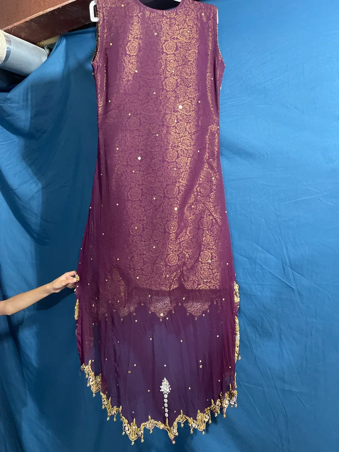 Purple & Gold Embroidered Dress image indicator(5)