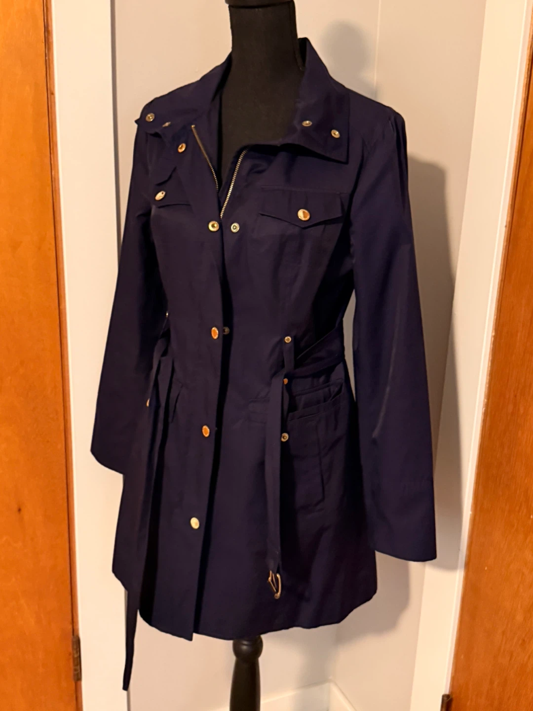Michael Michael Kors Navy Trench Coat - Size S *Authentic - photo 3
