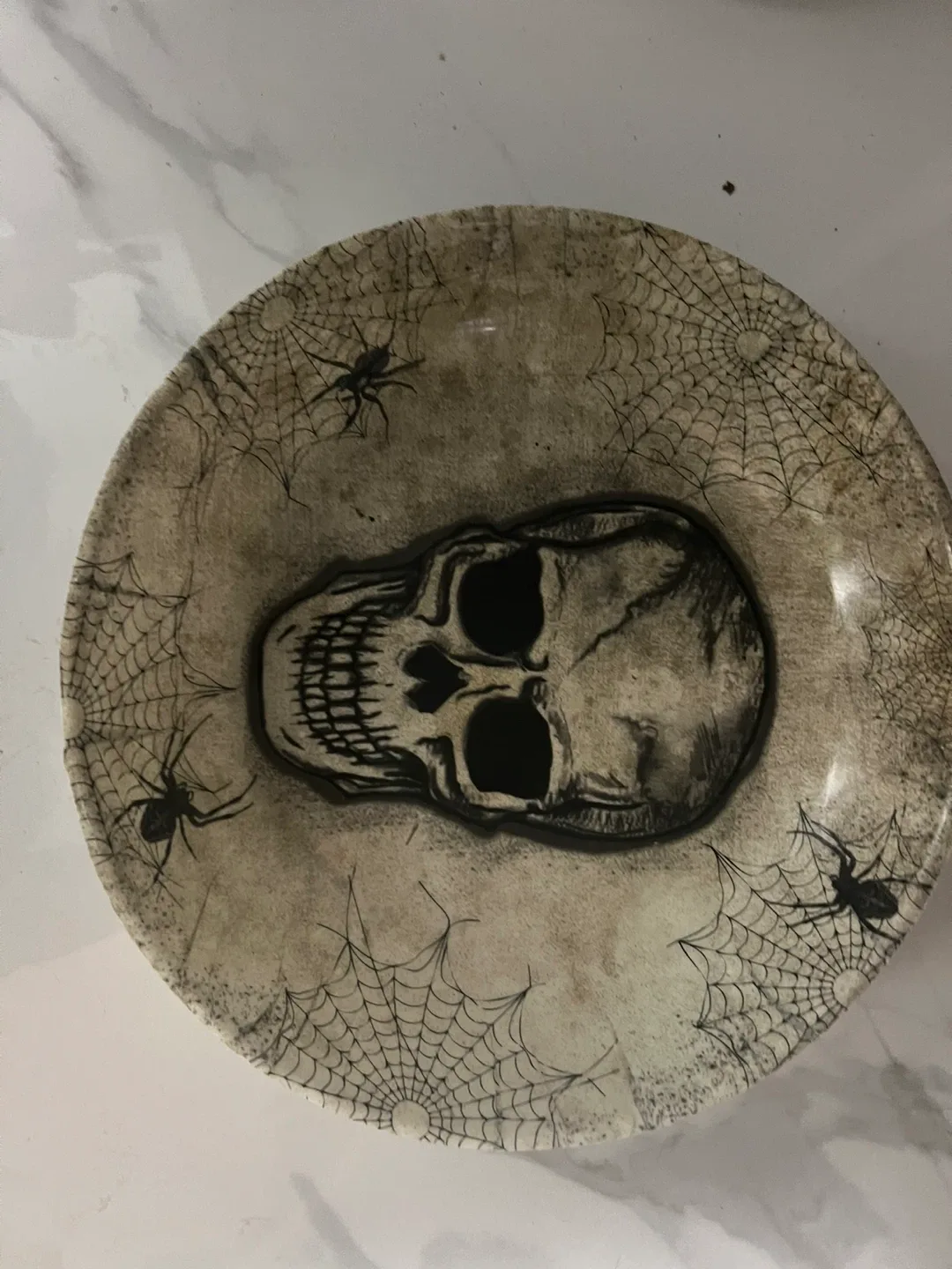 2pack Halloween Skull & Spiderweb Decorative 12” plastic Plates