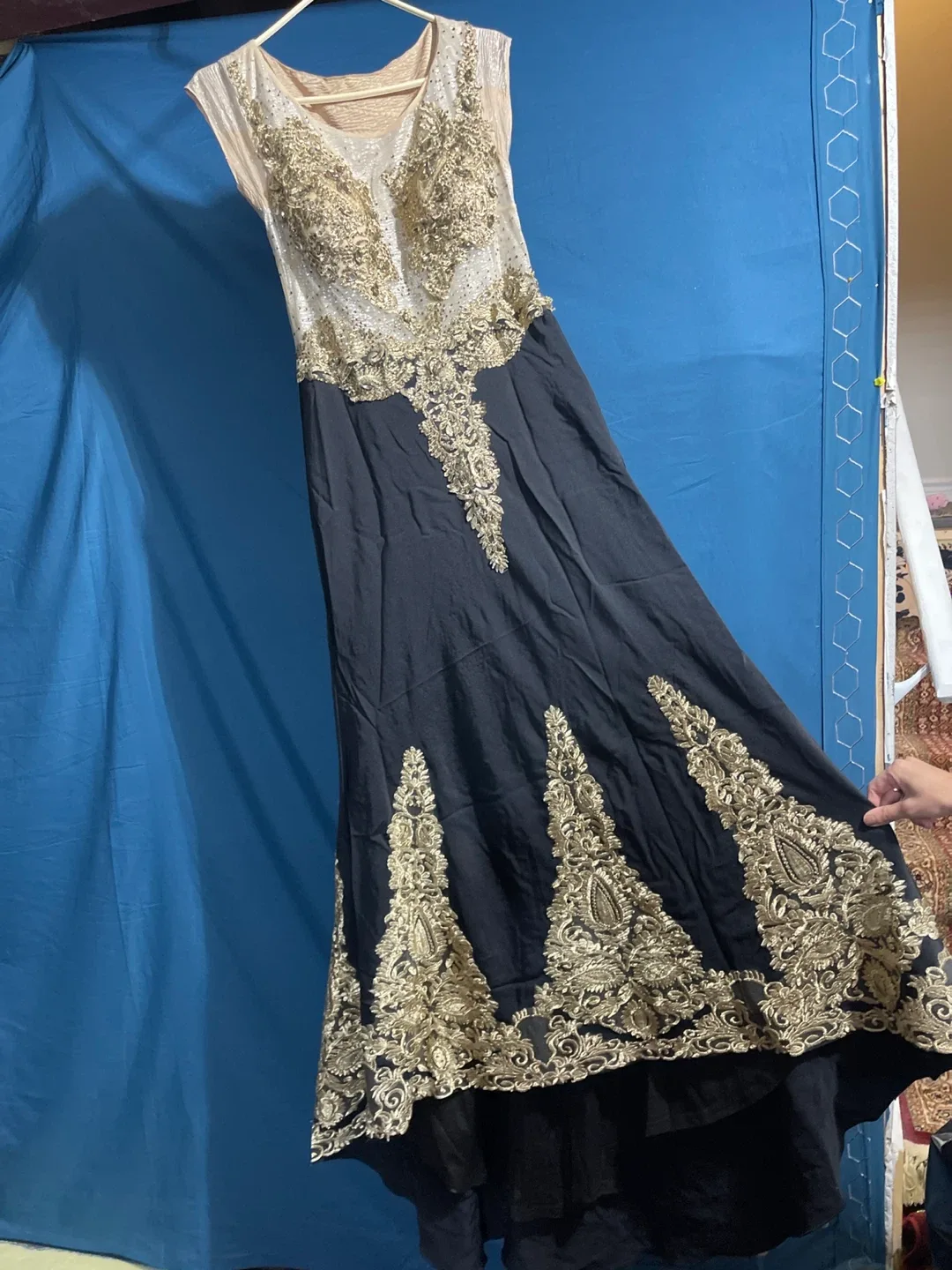 Elegant Black & Gold Embellished Dress image indicator(8)