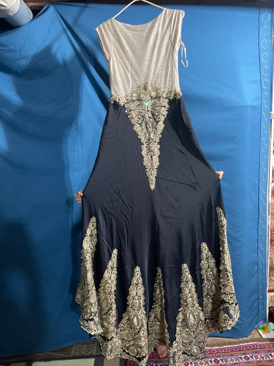 Elegant Black & Gold Embellished Dress image indicator(9)