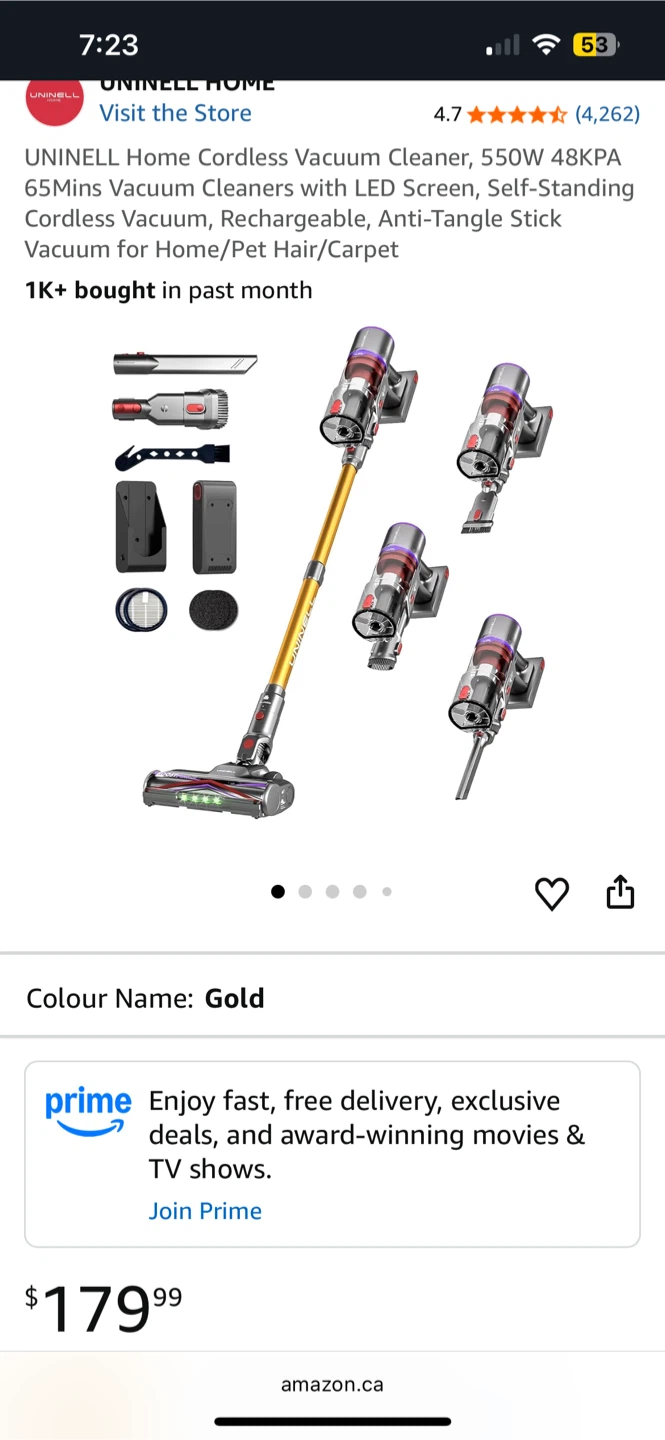 UNINELL Cordless Stick Vacuum Cleaner - New in Box!